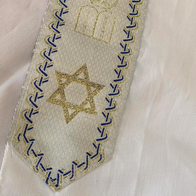 Rooherd blue men's prayer shawl Christian prayer scarf jewish tzitzit tallit cloth rainbow jerusalem clothes Israel design - Image 3